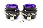 Locking Purple Satin Lined Leather Ankle Bondage Cuffs Sex Toy Product