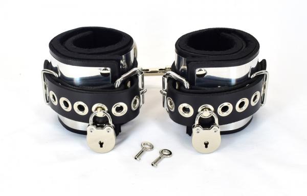 Locking Metal Band Ankle Cuffs Sex Toy Product