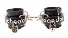 Locking PVC Ankle Cuffs Black Sex Toy Product