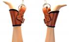 Padded Brown Leather Ankle Suspension Cuffs Sex Toy Product