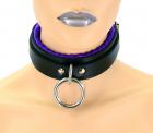 Locking Purple Satin Padded Collar Sex Toy Product