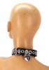 Locking Princess Bondage Collar Black Leather Sex Toy Product Image 2