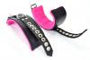 Locking Pink Satin Lined Leather Wrist Bondage Cuffs Sex Toy Product Image 3