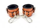 Brown Leather Wrist Bondage Cuffs Sex Toy Product