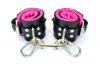 Pink Satin Lined Leather Wrist Bondage Cuffs Sex Toy Product Image 1