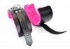 Pink Satin Lined Leather Wrist Bondage Cuffs Sex Toy Product Image 2