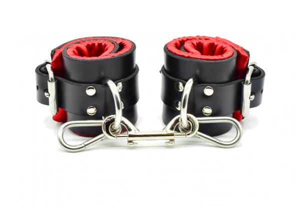 Red Satin Lined Ankle Cuffs Sex Toy Product
