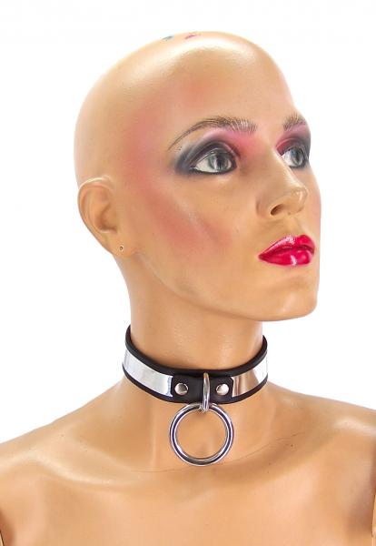 Leather Metal Band Single Ring Bondage Collar Sex Toy Product