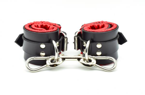 Red Satin Lined Wrist Cuffs Sex Toy Product