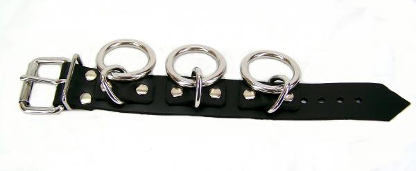 Triple Ring Leather Bondage Bracelet Sex Toy Product