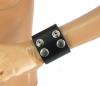 2" Dark Band Black Leather Wristband - Large Sex Toy Product Image 2