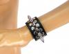 Half Metal Punk Spiked Leather Wristband (Large) Sex Toy Product Image 1