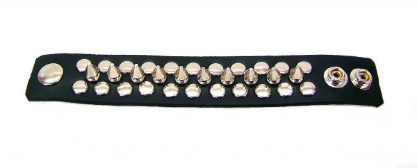 Half Metal Punk Spiked Leather Wristband (Large) Sex Toy Product