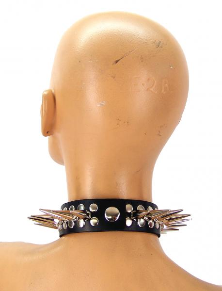 Full Metal Punk Spiked Leather Choker (Large) Sex Toy Product