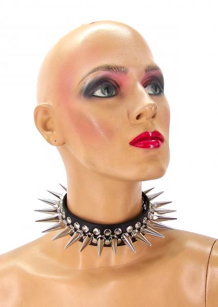 Full Metal Punk Spiked Leather Choker (Small) Sex Toy Product