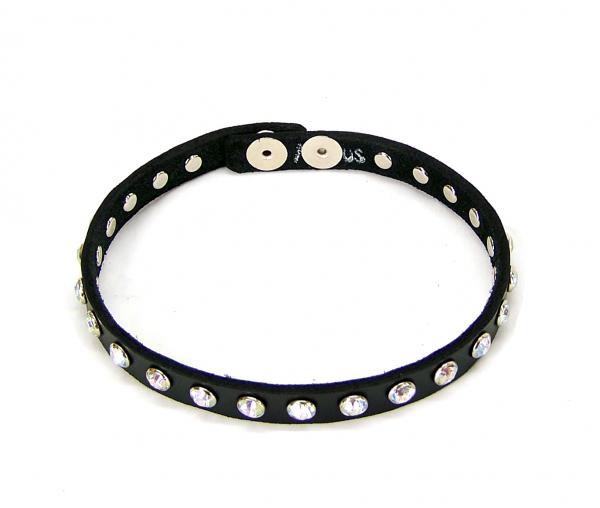 Leather Rhinestone Choker (Small) Sex Toy Product