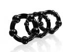 Textured Cockring Trio Black Sex Toy Product