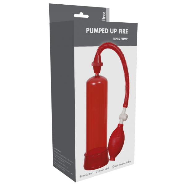 Pumped Up Fire Penis Pump Linx Red Sex Toy Product