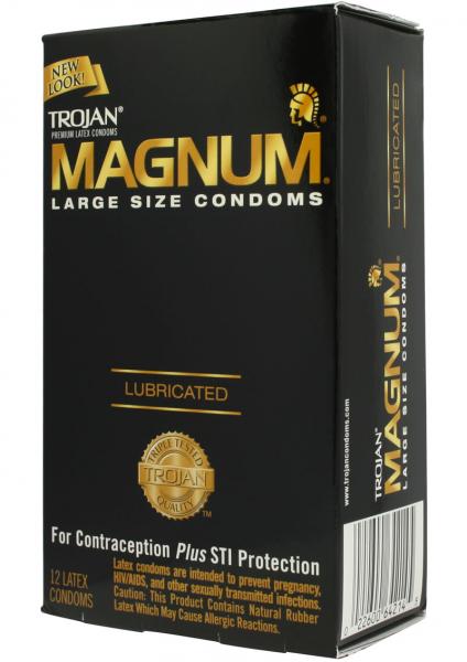 Trojan Condom Magnum Large Size Lubricated 12 Pack Sex Toy Product