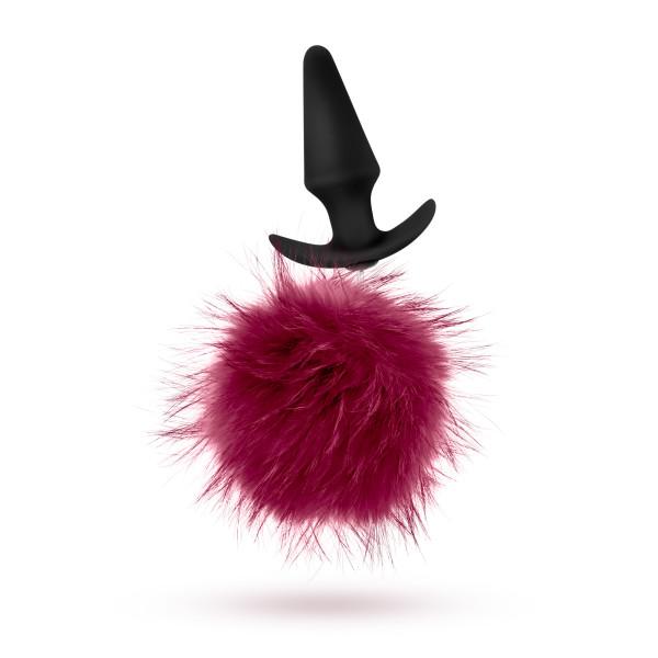 Pom Plugs Fur Pom Pom Burgundy Red Sex Toy Product
