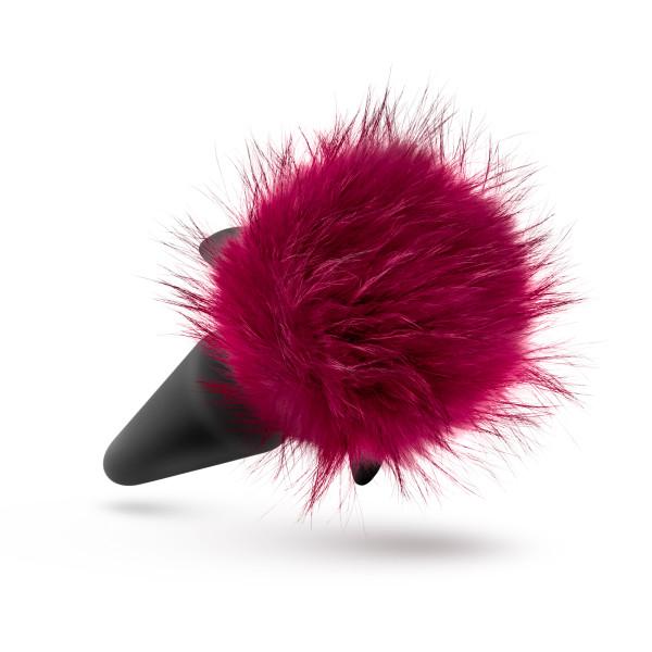 Pom Plugs Fur Pom Pom Burgundy Red Sex Toy Product