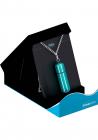 Power Bullet Mini Vibe Necklace With Chain Waterproof Teal Sex Toy Product