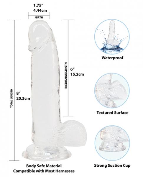 Crystal Addiction Dong 8 inches Clear Sex Toy Product