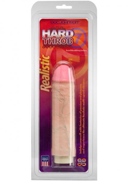Hard Throb Realistic Vibrator With Sleeve 7 Inches Beige Sex Toy Product