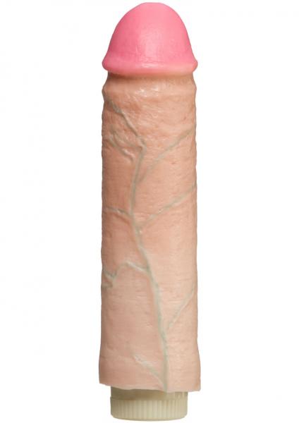 Hard Throb Realistic Vibrator With Sleeve 7 Inches Beige Sex Toy Product