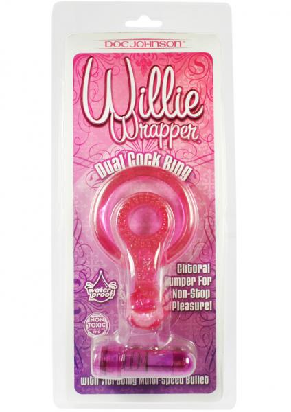 Willie Wrapper Dual Cock Ring With Bullet Waterproof Purple Sex Toy Product