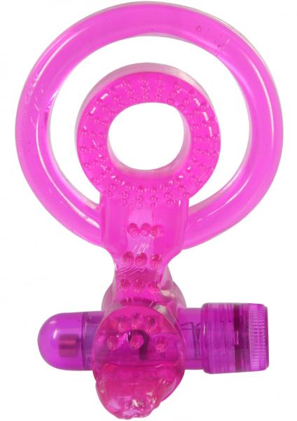 Willie Wrapper Dual Cock Ring With Bullet Waterproof Purple Sex Toy Product