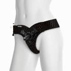 Vac-U-Lock Velvet EZ Rider Thong Harness, Plug Black Sex Toy Product