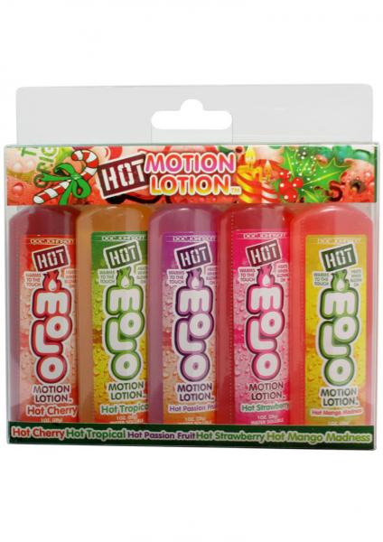 Hot Motion Lotion Christmas Pack 5 Assorted Flavors 1 Ounce Sex Toy Product