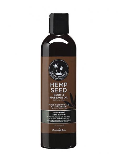 Massage And Body Oil With Hemp Seed Unscented 8 Ounce Sex Toy Product
