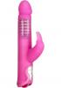 Hustler Toys Silicone Rotating Rabbit With Pleasure Beads Vibrator Waterproof Pink Sex Toy Product Image 1