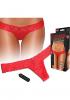 Vibrating Panties Lace Thong Hidden Pocket Red S/M Sex Toy Product Image 1