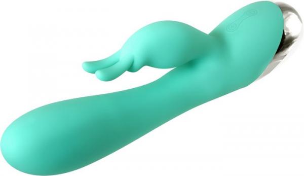 The Silicone Rechargeable Bunny Vibrator Green Sex Toy Product
