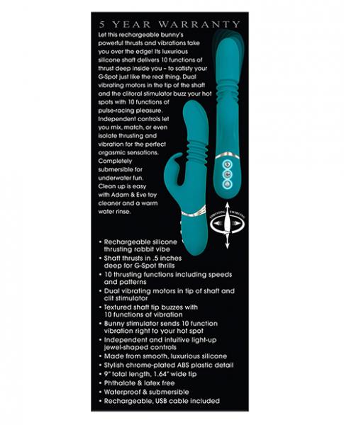 Eve's Rechargeable Thrusting Rabbit Vibrator Green Sex Toy Product