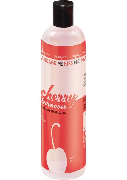 Massage Me Kiss Me Kissable Massage Oil Sugar Free Cherry Turnover 8 Ounce Sex Toy Product