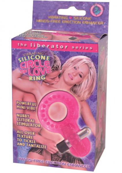 Circle Of Love Vibrating Silicone Cock Ring Pink Sex Toy Product