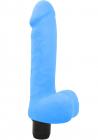 Satin Smooth Big Guy Vibrator Waterproof 7 Inch Blue Sex Toy Product