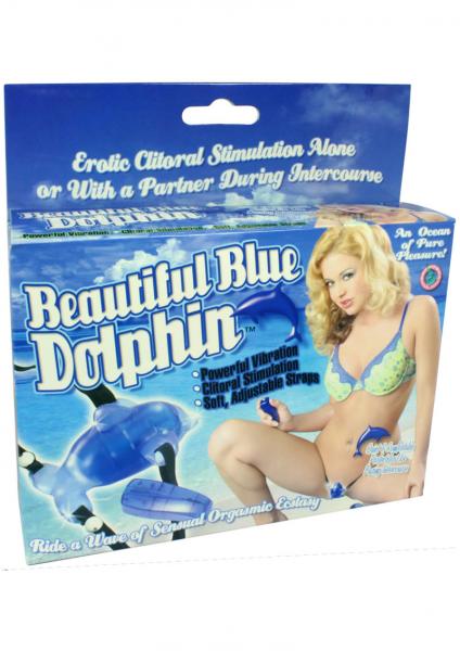 Beautiful Blue Dolphin Vibrating Strap On Blue Sex Toy Product