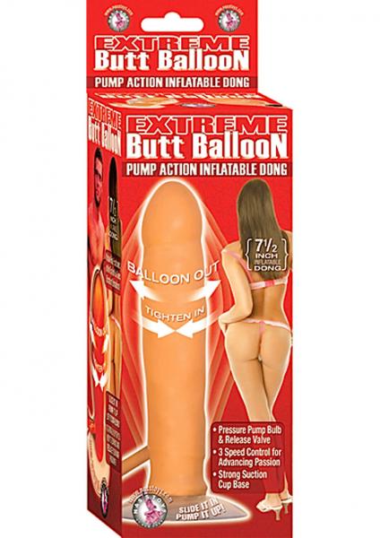 Extreme Butt Balloon Pump Action Inflatable Dong With Suction Cup Vibrating 7.5 Inch Flesh Sex Toy Product