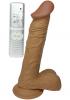 Real Skin Latin American Whoppers Vibrating Dong With Balls 8 Inch - Brown	 Sex Toy Product Image 1