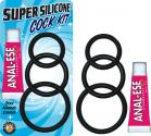 Super Silicone Cock Kit Black Sex Toy Product