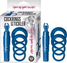 Cockrings With Tickler Blue Pocket Rocket Vibrator Sex Toy Product