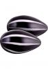 Crystal Premium Glass Eggs Black 1.75 By 1 Inch Sex Toy Product Image 1