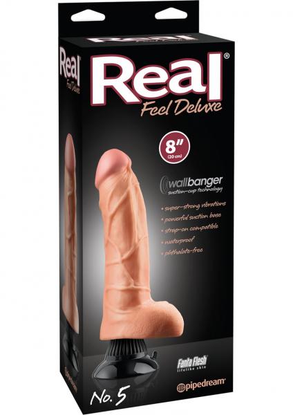 Real Feel Deluxe No 05 Wallbanger Vibrating Dildo Waterproof Flesh 8 Inch Sex Toy Product
