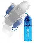 Classix Dual Vibrating Penis Sleeve Blue & Clear Sex Toy Product
