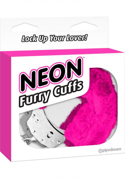 Neon Furry Cuffs Pink Sex Toy Product